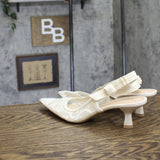 A New Day Womens Milan Slingback Pumps Lace 93708032 Cream Off White 10M