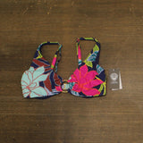 Vince Camuto Womens Fiji Floral O-Ring Bikini Top V1J775 Multi Blue M