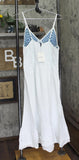 Raviya Crochet Flounce-Hem Cover-Up Dress 76613X White / Blue 0X