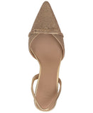 INC International Concepts Gelsey Slingback Kitten-Heel Pumps Gold Crystal 5M