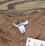 Bar III Womens Crewneck Crepe Bodysuit 100135082 Library Oak Brown L