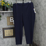 Le Suit Plus Size Contrast-Trim One-Button Pant Suit suit White / Navy Blue 24W