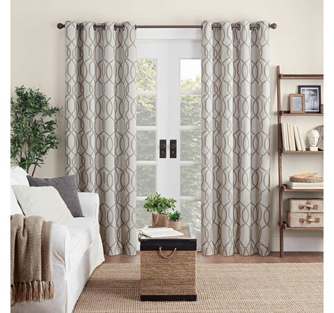 Eclipse Grommet Top 100% Blackout Single Curtain Panel Taupe Brown 50x108