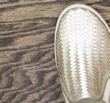 Ecco Womens Soft 7 Woven Slip On 2.0 Sneaker White / Gold EUR 38 (US 7-7.5)