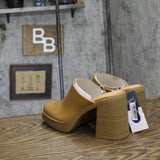 Universal Thread Womens Tess Platform Mule Heels 87931644 Tan Brown 6M