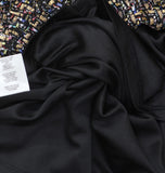 City Studio Metallic Boucle Pocket Tweed Sheath Mini Dress Black / Gold Multi 0