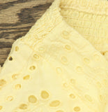 Aqua Cotton Maxi A-Line Eyelet Skirt AQ9697 Butter Yellow M