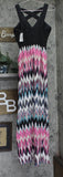 Crystal Doll Juniors Cutout Printed Maxi Dress Black Multi 3