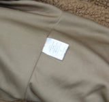 Stevie Hender Womens Long Sherpa Fleece Button Front Parka Jacket Coat Brown S