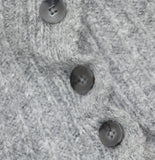 Universal Thread Fair Isle Henley Shawl Collar Jacquard Knit Sweater Dark Gray L