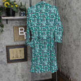 Ny Collection Petite Geometric Printed Long Sleeve Roll Tab Shirtdress Dress