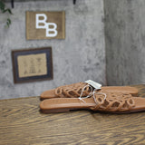 A New Day Womens Fiona Lasercut Slide Sandals 94944454 Beige Brown 10M