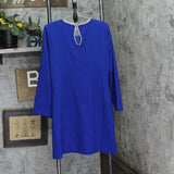 Tahari ASL Womens Rhinestone Trim Shift Dress DAM625-T4 Cobalt Blue 10