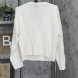 Aqua Womens Front Button Cashmere V-Neck Cardigan Sweater Ash Off White XL