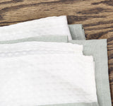 Madison Park Waffle Weave Extra Long Shower Stripe Sage Green 72 in. x 84 in.