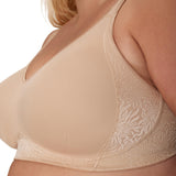 Playtex Womens 18 Hour Back & Side Smoothing Wireless Bra Nude Brown 40DDD