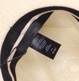 Rag & Bone Womens Straw Panama Wide Brim Hat W262181M2 Off White / Black S/M