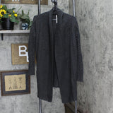 Leo & Nicole Womens Chunky Kinit Open Front Cardigan Sweater Charcoal Gray S
