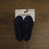 Isotoner Microterry Gemma Ballerina Slippers Navy Blue Chevron M (6.5-7.5)