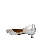 Naturalizer Gallent Pointed Toe Kitten Heel Pumps Silver Metallic Gray 7.5M