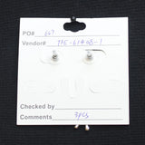 Ribbon Bow Rhinestone Drop Cascade Earrings Silver Gray 2"