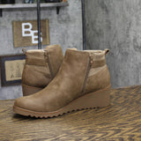 Lifestride Womens Zayne Chelsea Wedge Ankle Booties I6550S1 Mushroom Brown 11M