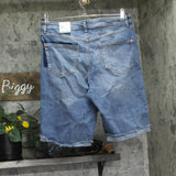 INC International Concepts Denim Bermuda Shorts Rolled Hem Indigo Blue 16