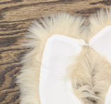 Hello Kitty Girls Lined A-Line Sheath Dress with Faux Fur Collar Off White 4T