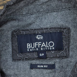 Buffalo by David Button Mens Slim Fit Union Made Button Up Shirt Gray Multi S
