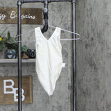 Vintage 4-Pack USA Made Youth Girls Lined Romper Leotard White 5