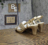 Easy Street Womens Sol Heeled Sandal Heels SOL Champagne Gold 8.5W