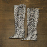 Michael Michael Kors Isra Snake Embossed Leather Wedge Boot Black Snake 8.5M