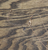 Beaded Rhinestone Pave Layered Chain Necklace Rose Gold / Silver Gray 32" + 3"
