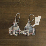 Salt + Cove Juniors Plaid Underwire Bikini Swim Top 807027 Black / White S