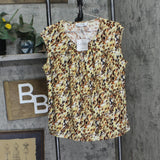 Kasper Womens Plus Size Printed Extended Shoulder Keyhole Blouse Brown Multi 1X