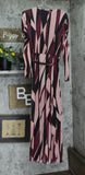 Anne Klein Womens Mesh Printed Puff-Sleeve Maxi Dress Anne Combo Red 2XL