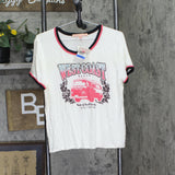 Rebellious One Juniors West Coast Ringer T-Shirt Tee Ivory Off White XL