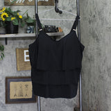 Susan Graver Tiered 3-Piece Tankini Set with Swim Skirt & Brief Black 24W