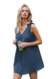 Cupshe Womens Sleeveless Tie-Shoulder Mini Dress Navy Blue M