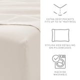 Home Collection 6-Piece Solid Microfiber Bed Sheet Set Ivory Off White Full