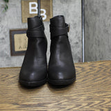 Style & Co. Goring Buckle Accent Cushioned Laleen Round Toe Block Heel Black 7M