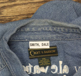 Croft & Barrow Mens Denim Embroidered Button Up Work Shirt Long Sleeve Blue 2XL