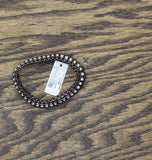Chico's Elastic Stretch Interlocked Beaded Bracelet Black / Silver