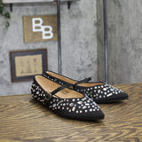 A New Day Womens Satin Rhinestone Pointed Toe Flats Black 6M