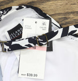 Island Escape Monterey Printed Tankini Swim Top N760933 Black / White 10