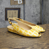 Bruno Magli Womens Vintage Leather Low Wedge Strap Sandals Yellow 6B