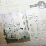Hallmart Vida 11 Piece Comforter Set 90559 Blue Green Lurex Queen