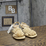 A New Day Womens Esme Floral Crochet Kitten Heels 92979007 Brown 6M