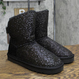 Style & Co. Womens Teenyy F Glitter Winter & Snow Boots Black Glitter 9M