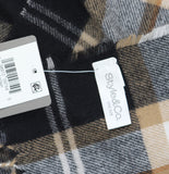 Style & Co. Tartan Plaid Fringe Scarf SC9542501 Black Neutral Multi